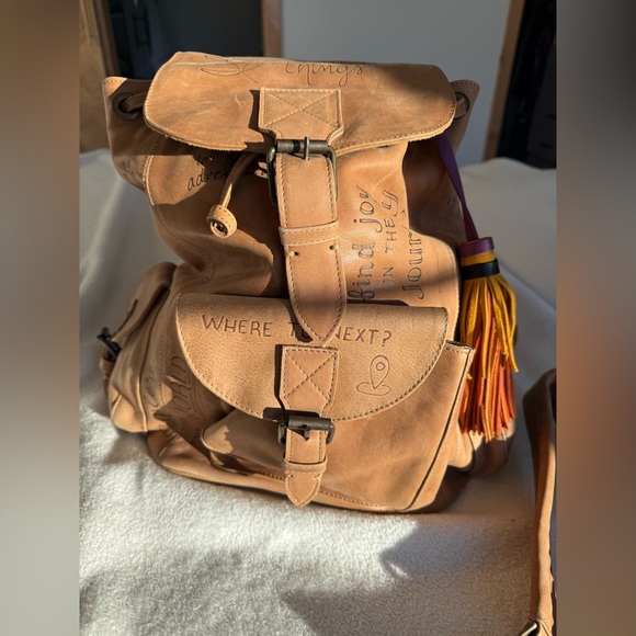 Leather travel backpack ONE OF A KIND - Picture 2 of 13
